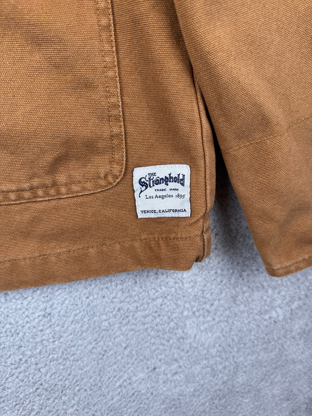 The Stronghold Oi Polloi Mens Small Brown Canvas Chore Workwear Jacket