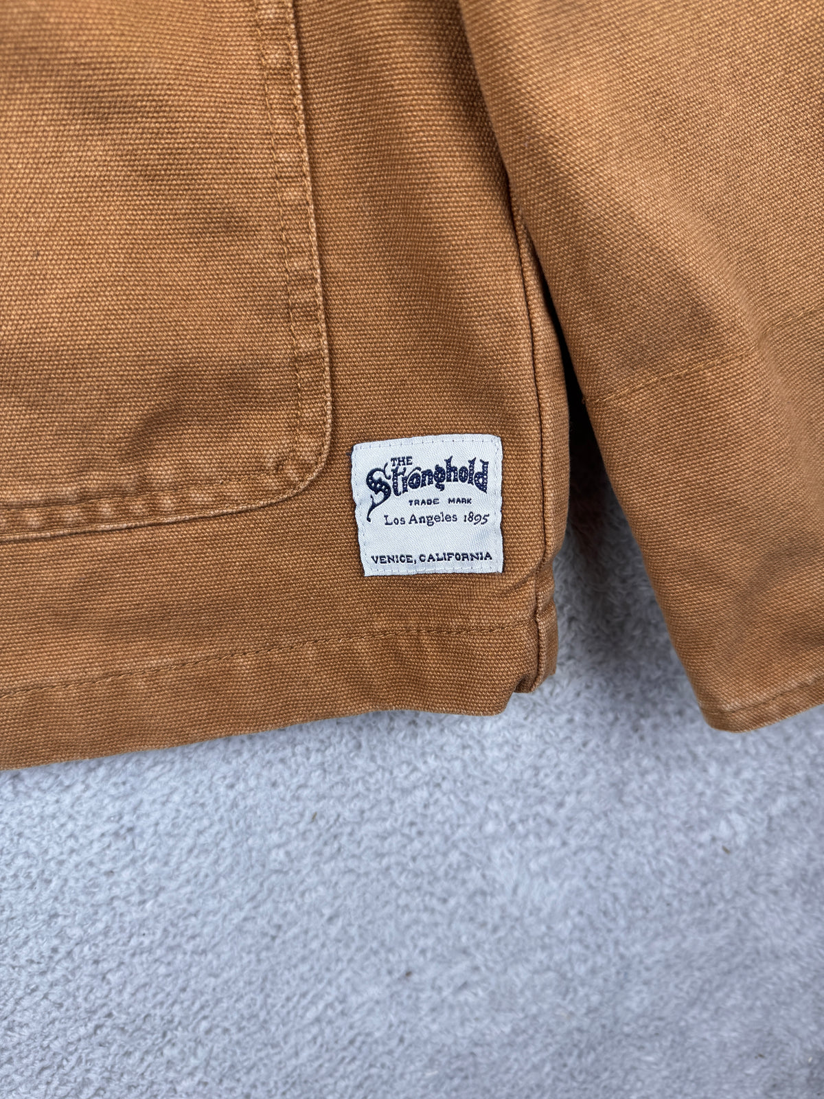 The Stronghold Oi Polloi Mens Small Brown Canvas Chore Workwear Jacket