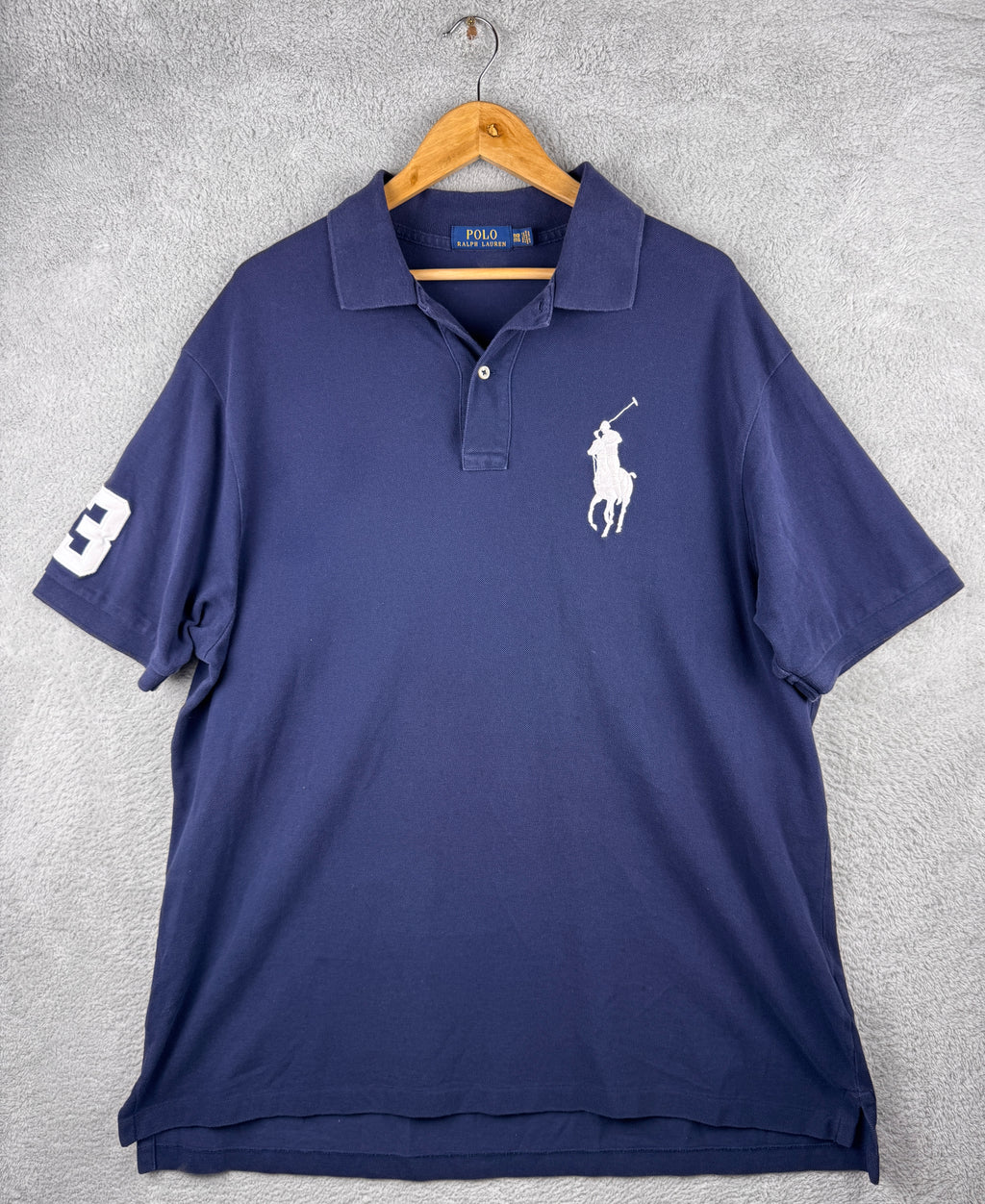 Polo Ralph Lauren Mens Big Pony Polo Shirt Navy Blue 1XB XL Number 3