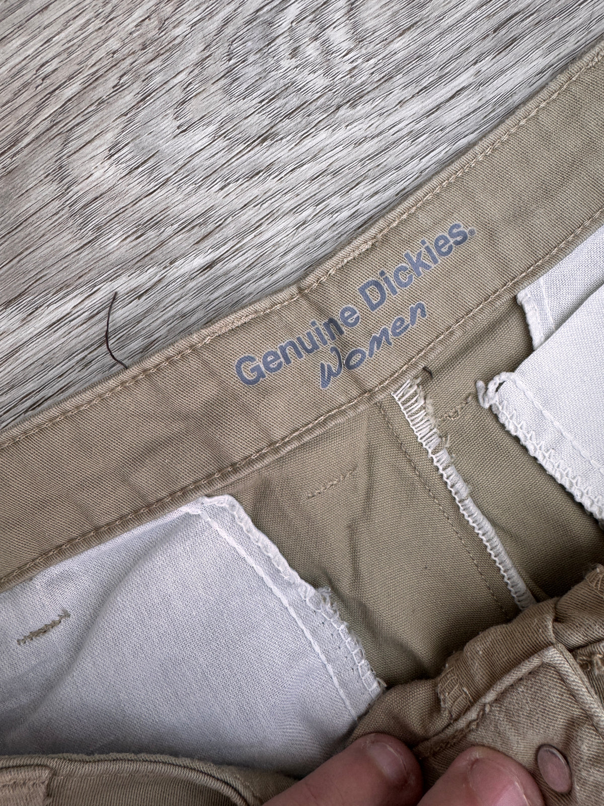 Dickies Womens Relaxed Fit Chino Trousers Beige Stone Workwear W 38 L 28