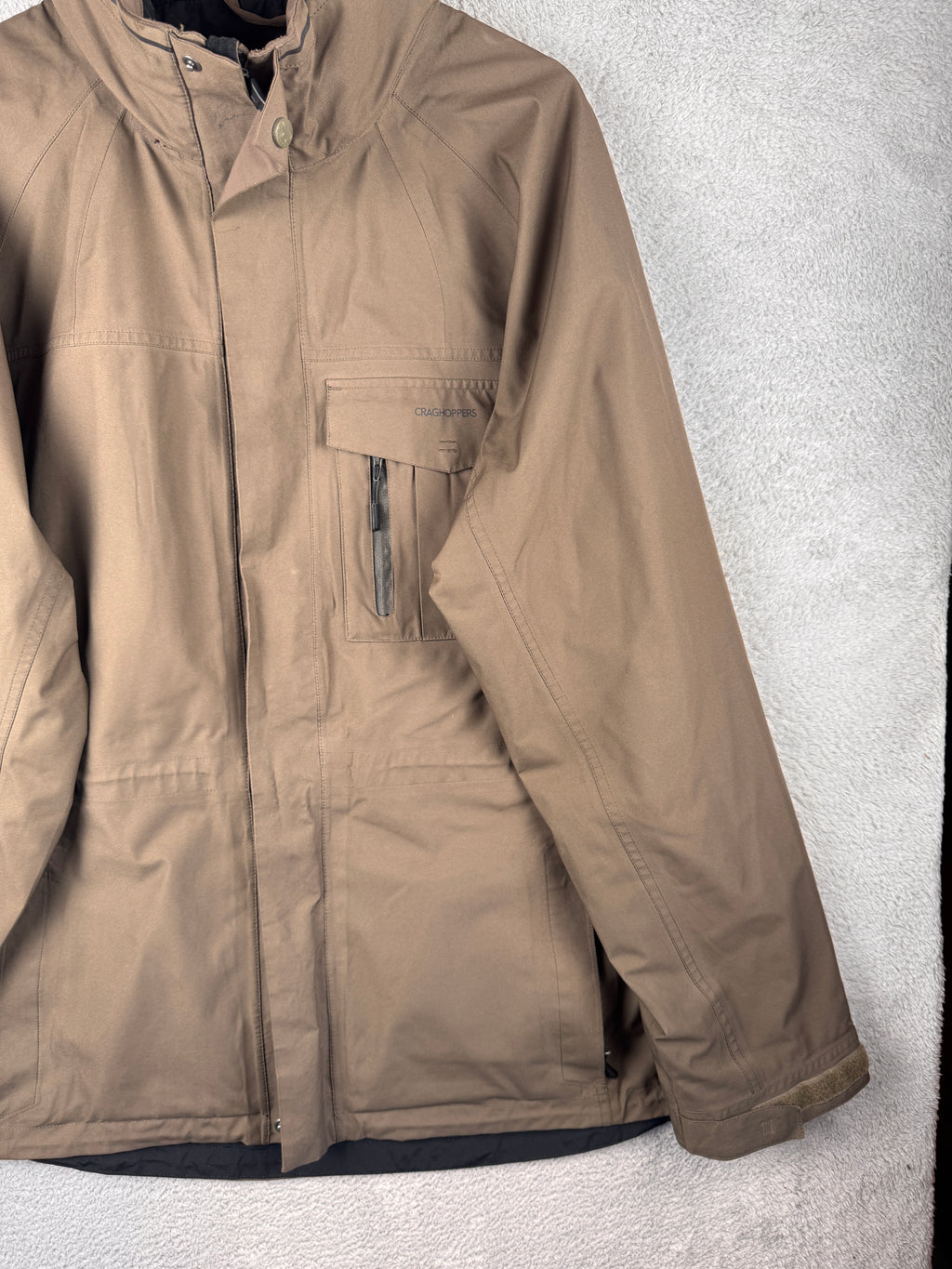 Craghoppers Gore-Tex Mens Jacket XL Brown Waterproof Hooded Hiking