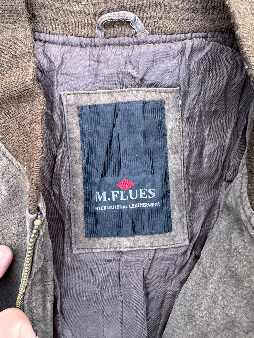 M Flues Mens Real Leather Bomber Jacket Brown Vintage Distressed Biker XL