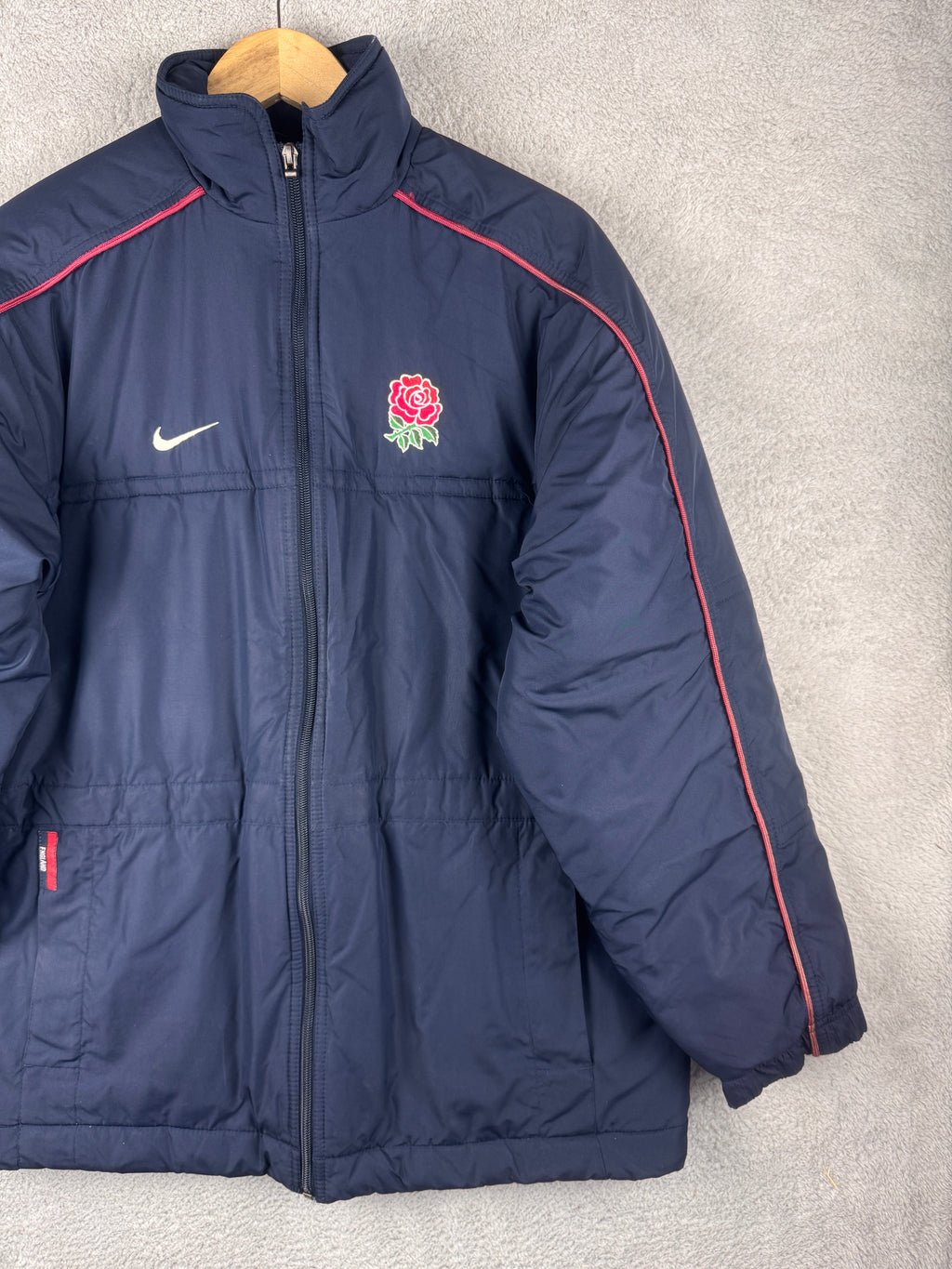 Vintage Nike Team England Rugby Union Jacket Mens Small Navy Padded Coat RFU