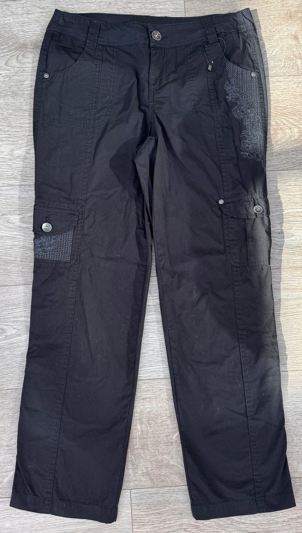 Style & Co Petite Womens Cargo Trousers 6P Black Utility