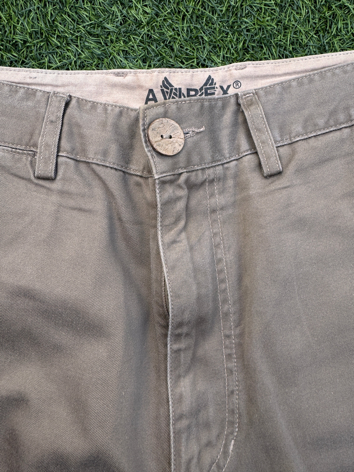 Avirex Mens Chino Trousers Size W34 L30 Beige Stone Straight Leg