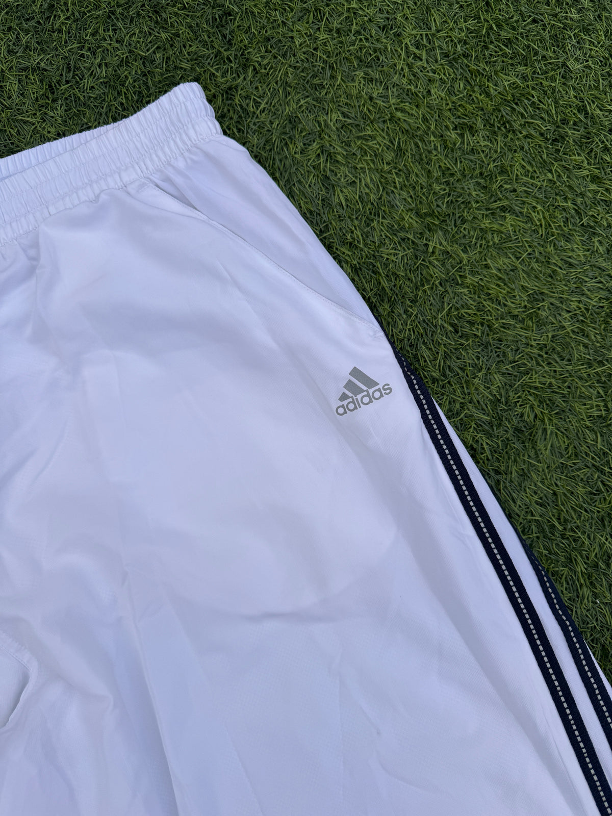 Adidas Mens Track Pants W36 White 3 Stripe Retro Vintage Style