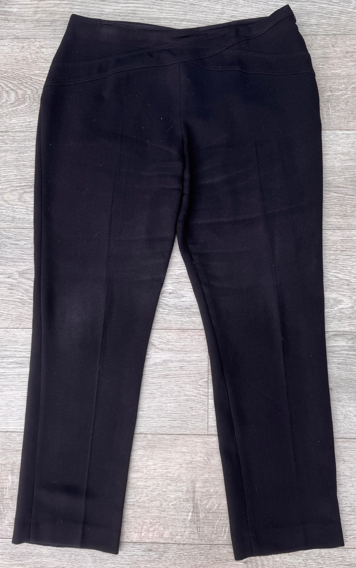 Minuet Petite Womens Trousers UK 14 W34 L28 Black Smart Formal Straight Leg