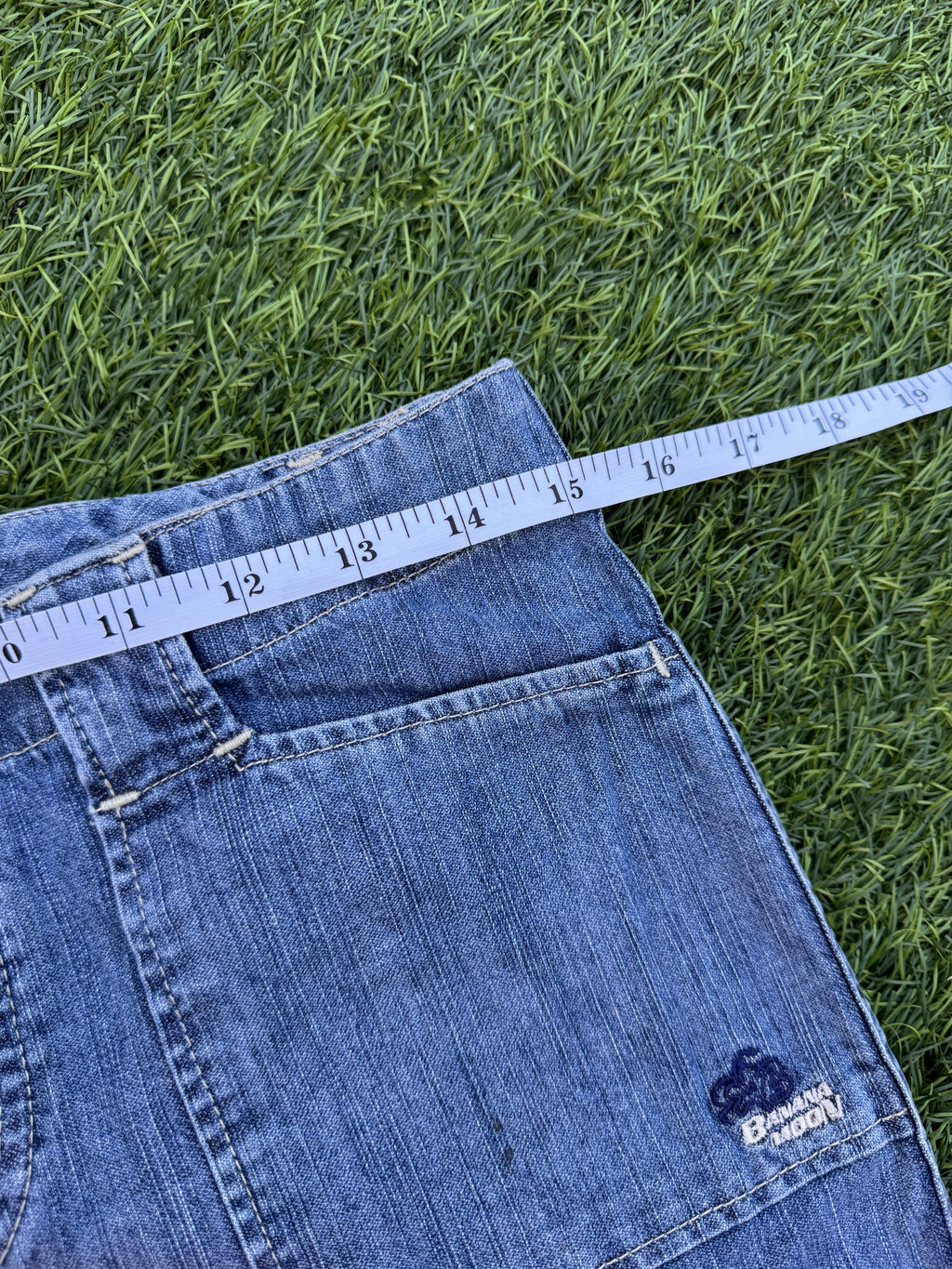 Banana Moon Womens Jeans Size 40 Blue Denim Cargo Wide Leg Y2K Cropped