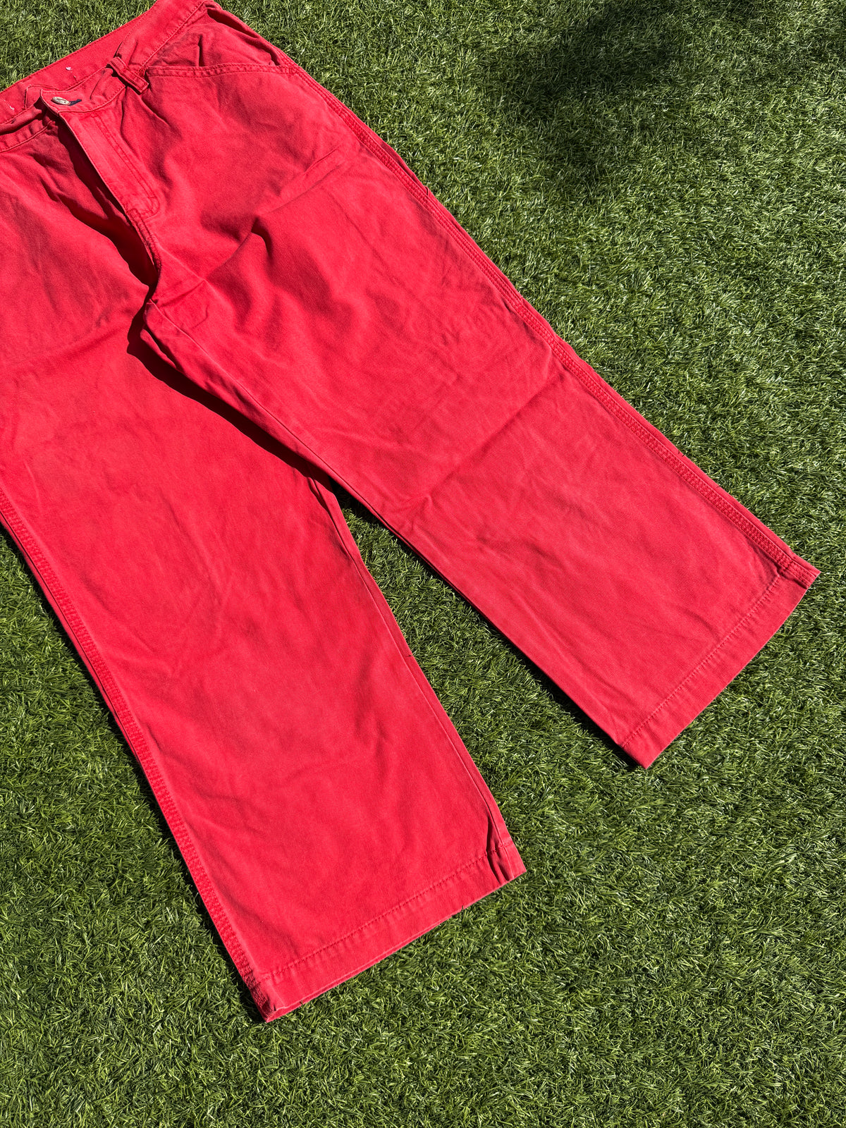 Tommy Hilfiger Womens Red Carpenter Jeans Wide Leg Utility W 32 L 25