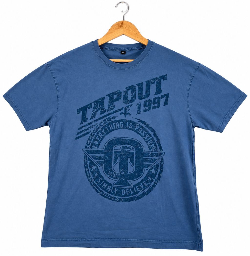Tapout Mens T Shirt XL Blue 1997 Logo Graphic MMA UFC Style