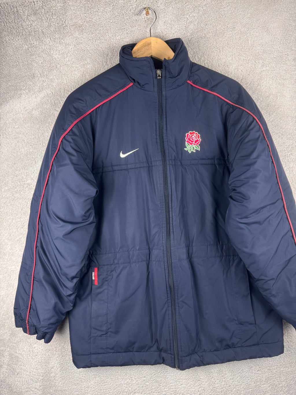 Vintage Nike Team England Rugby Union Jacket Mens Small Navy Padded Coat RFU