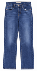 Levis 724 Womens Jeans W25 L25 High Rise Straight Crop Blue Denim