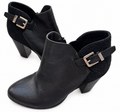 Dune London Womens Black Ankle Boots UK 7 EU 40 Buckle Block Heel Zip