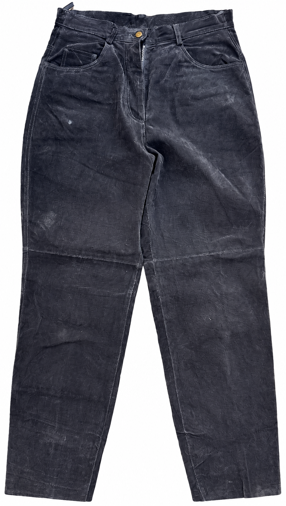 The Hudson Leather Co Black Suede Leather Trousers Size 16 W 32 L 32