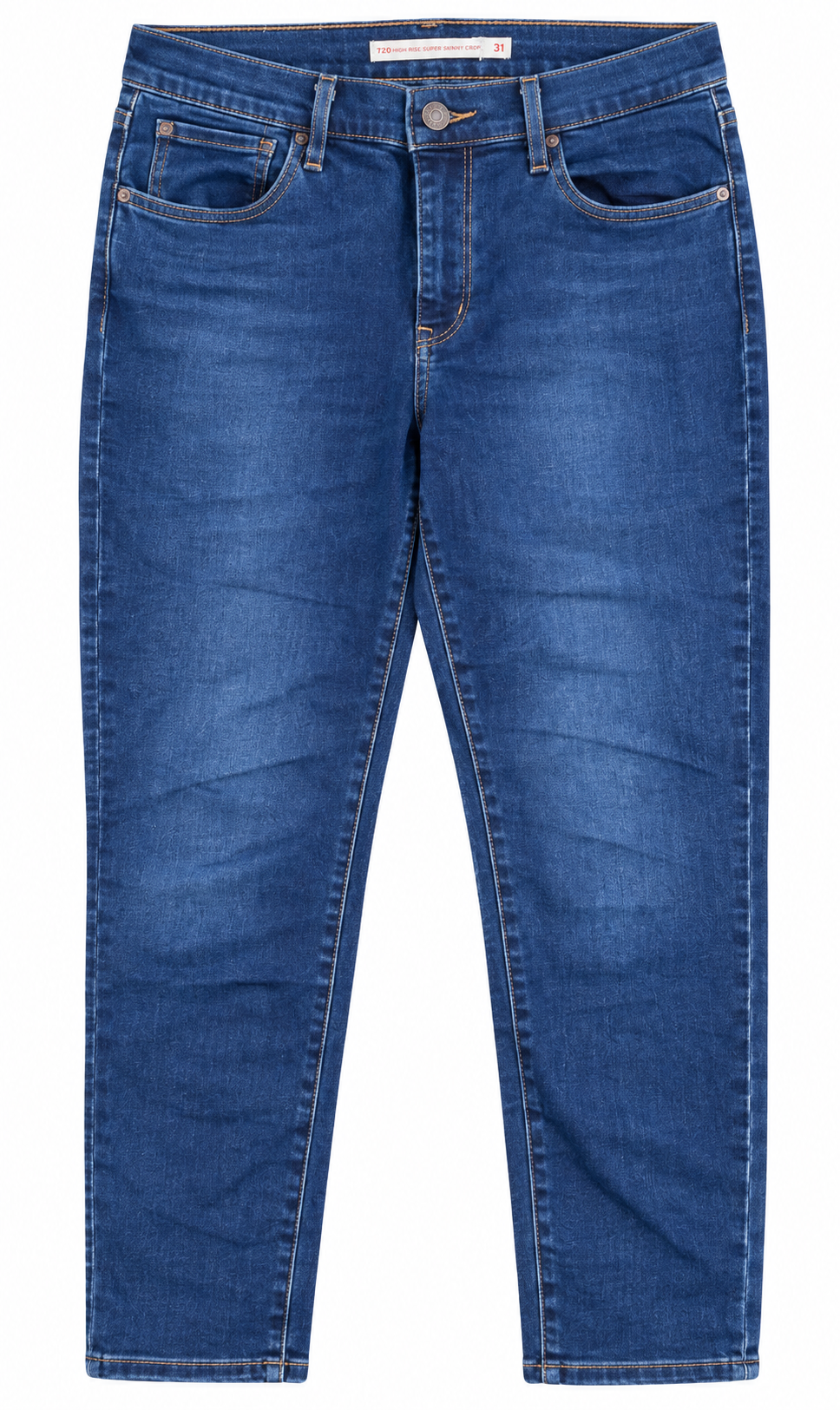 Levis 720 Womens Jeans W31 L 26 High Rise Super Skinny Crop Blue Stretch