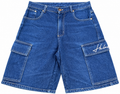Helas Mens Denim Cargo Jorts Blue Baggy Skate Shorts Y2K Skateboarding W34