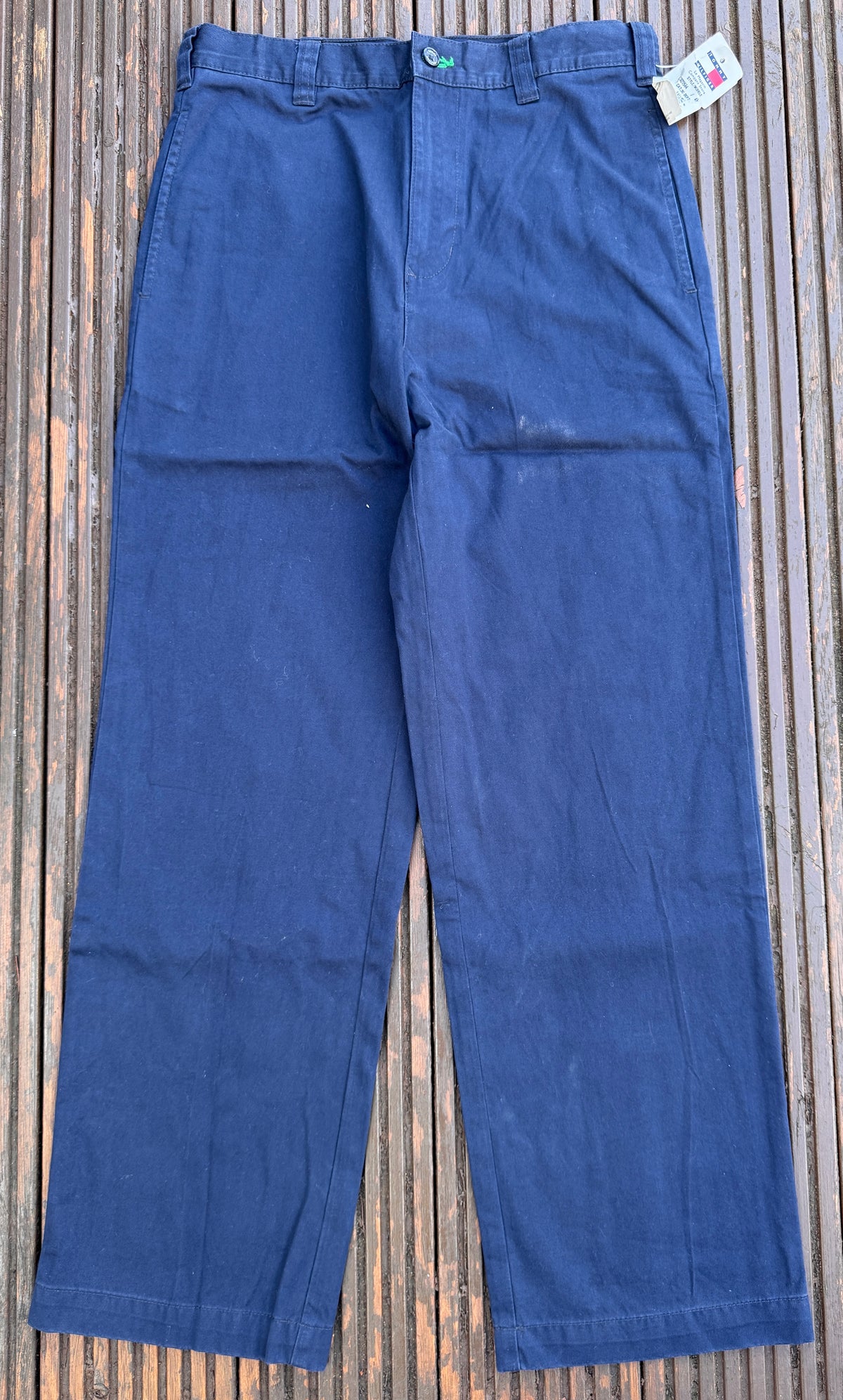 Tommy Hilfiger Womens Trousers Size 16 Navy Blue Chinos BNWT Y2K 2005 W30 L28