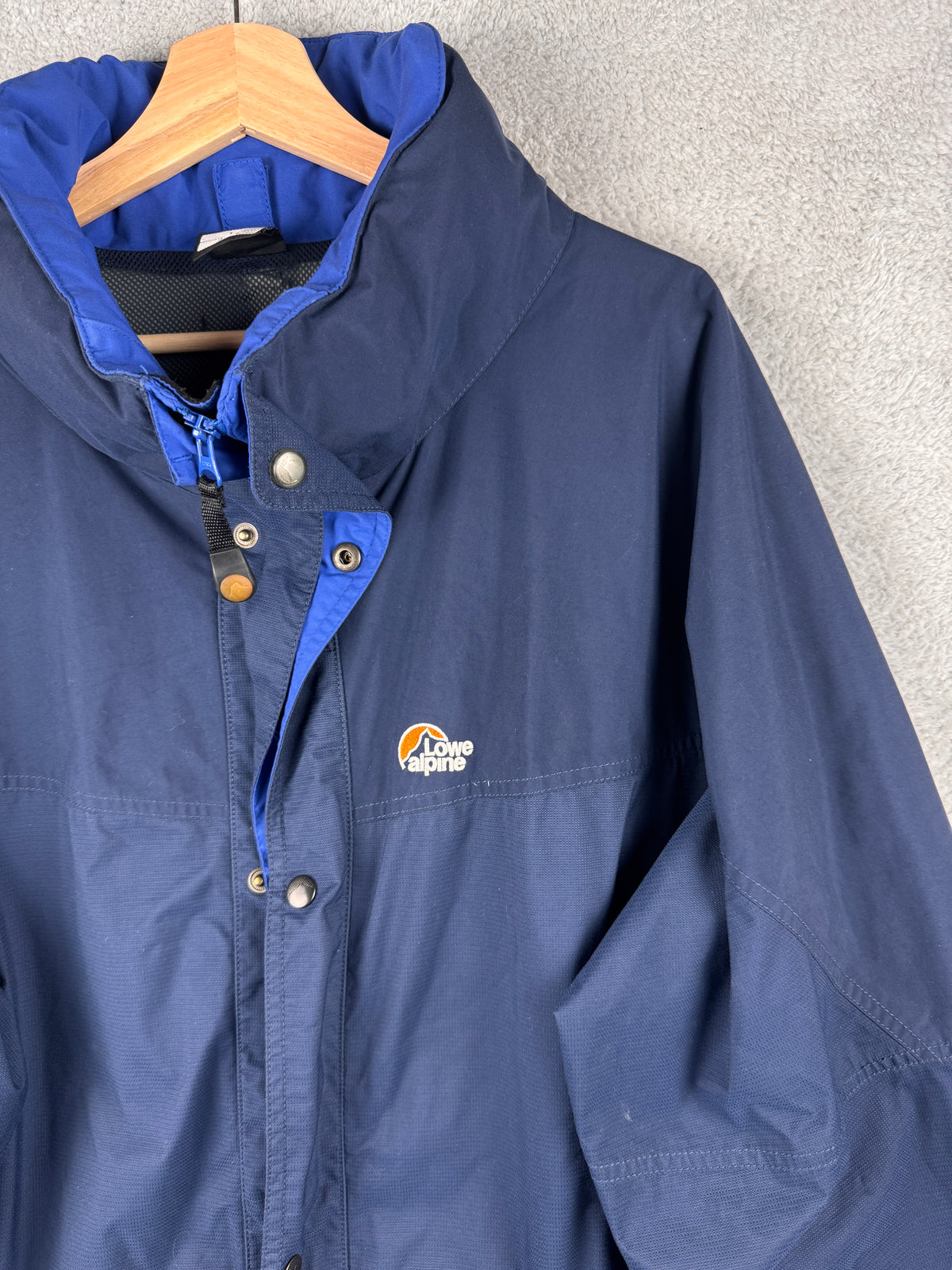 Vintage Lowe Alpine Grand Womens Large Navy Waterproof Hiking Outdoor Jacket