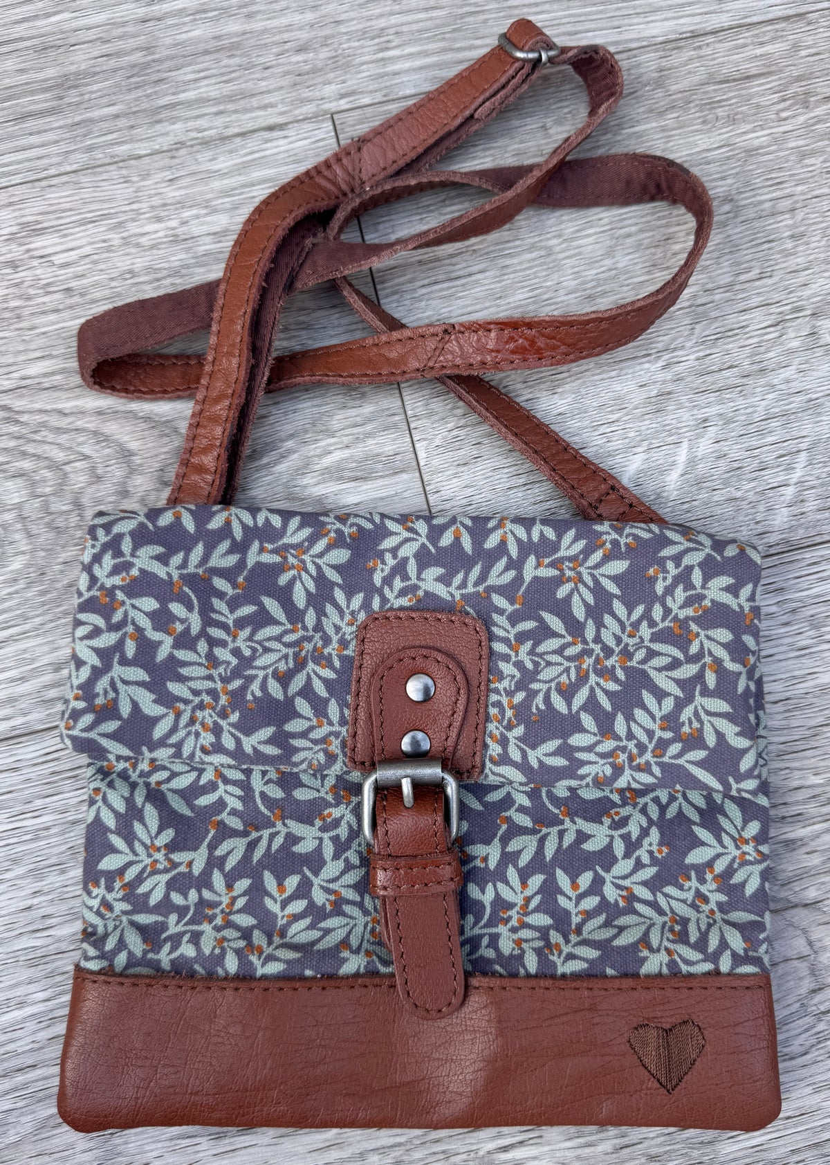 White Stuff Womens Floral Crossbody Bag Brown Shoulder Handbag Boho