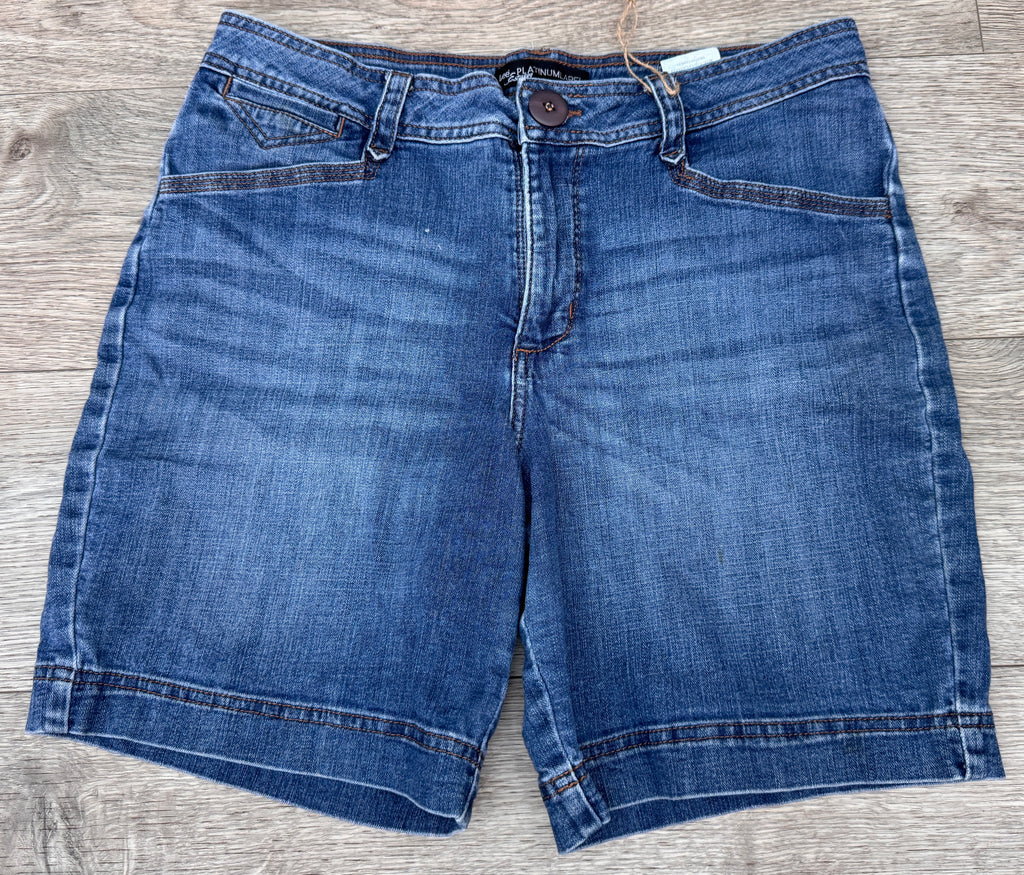 Lee Platinum Label Womens Denim Shorts Size 10 Blue Bermuda Stretch