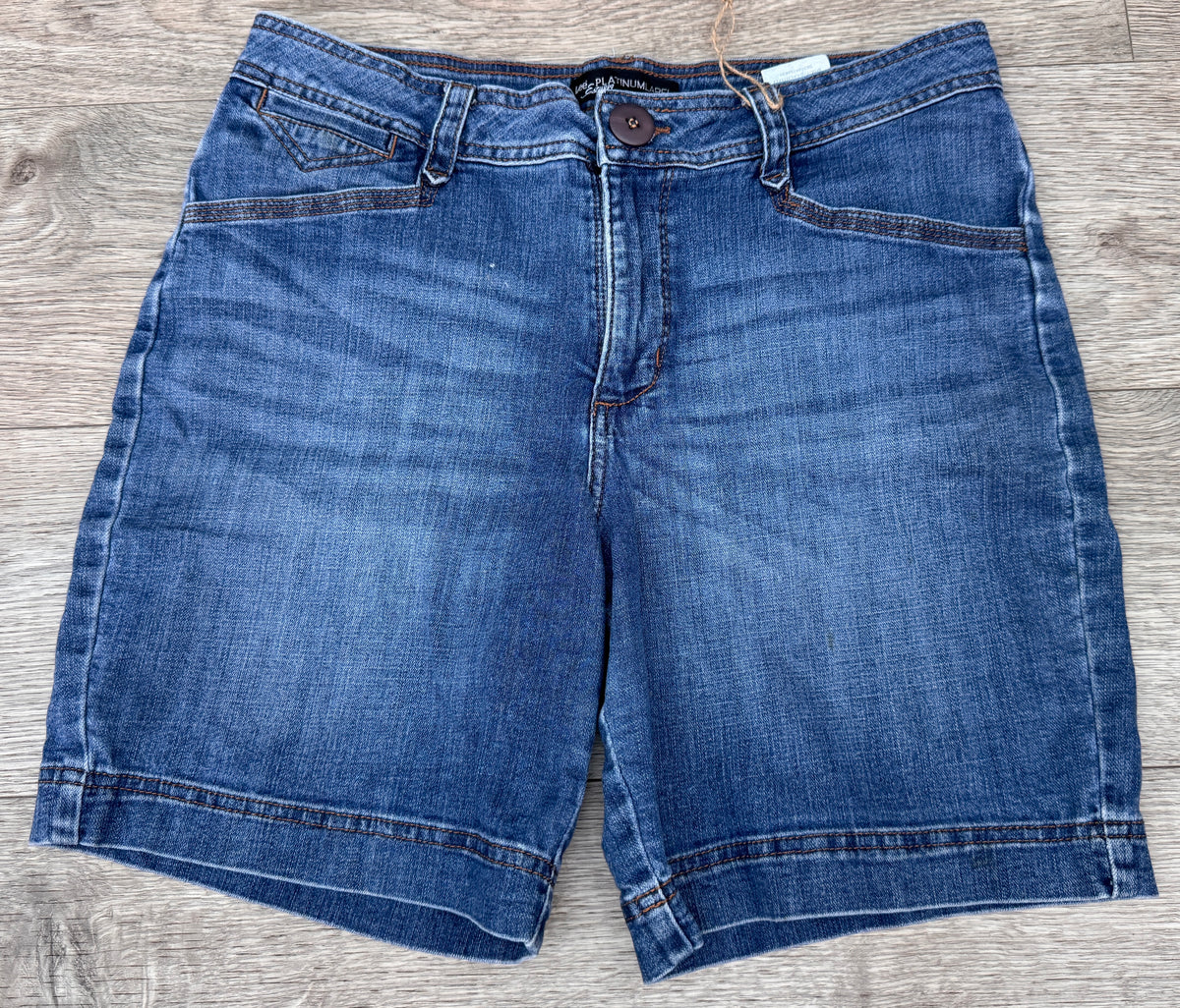 Lee Platinum Label Womens Denim Shorts Size 10 Blue Bermuda Stretch