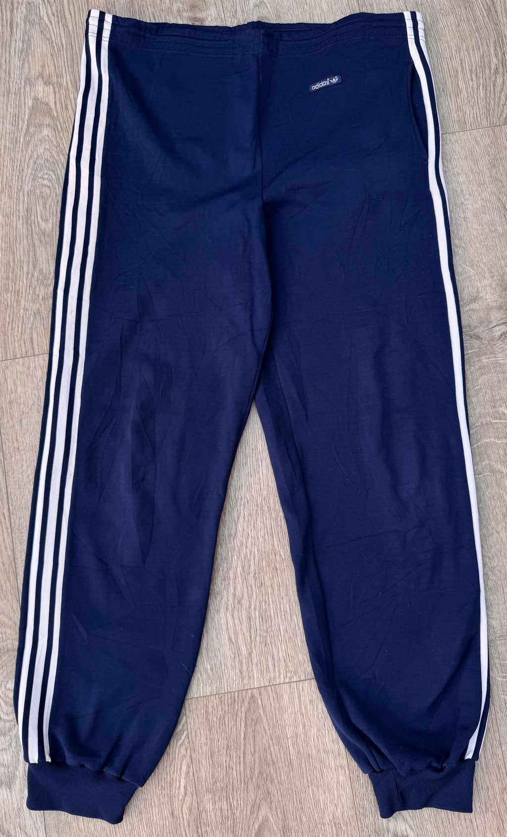 Adidas Originals Mens 80’s Track Pants Navy Blue 3 Stripe Trefoil Size W 36 L 30