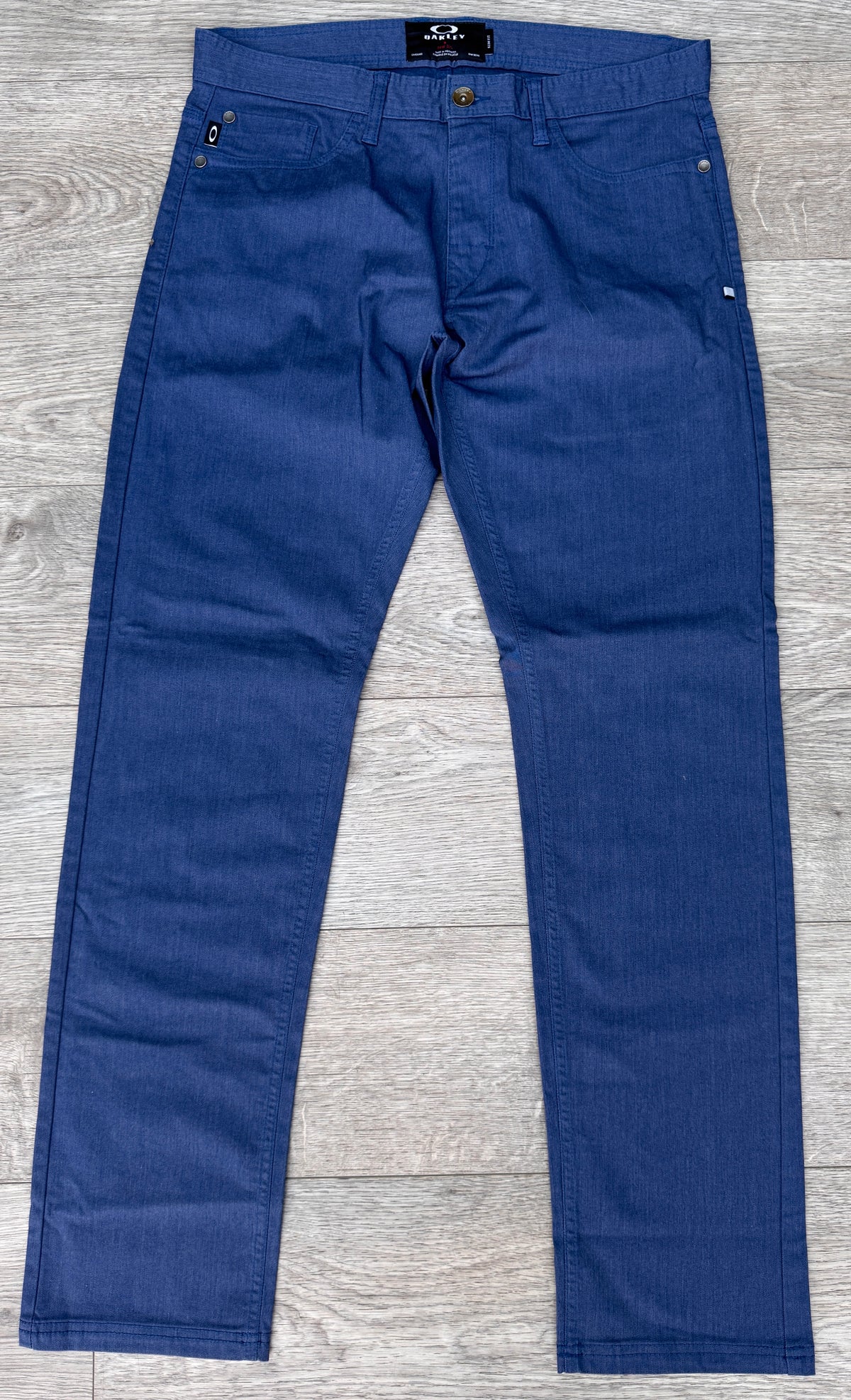 Oakley Mens Trousers Jeans W34 L32 Blue Slim Fit Straight Casual Chino
