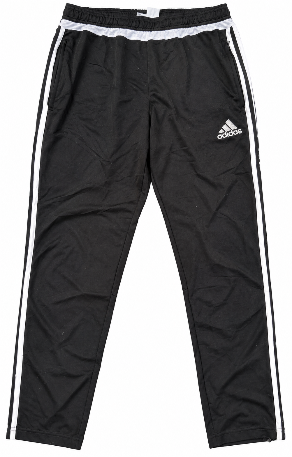 Adidas Clima Mens Track Pants Size Large Black White 3 Stripe Tracksuit Bottoms