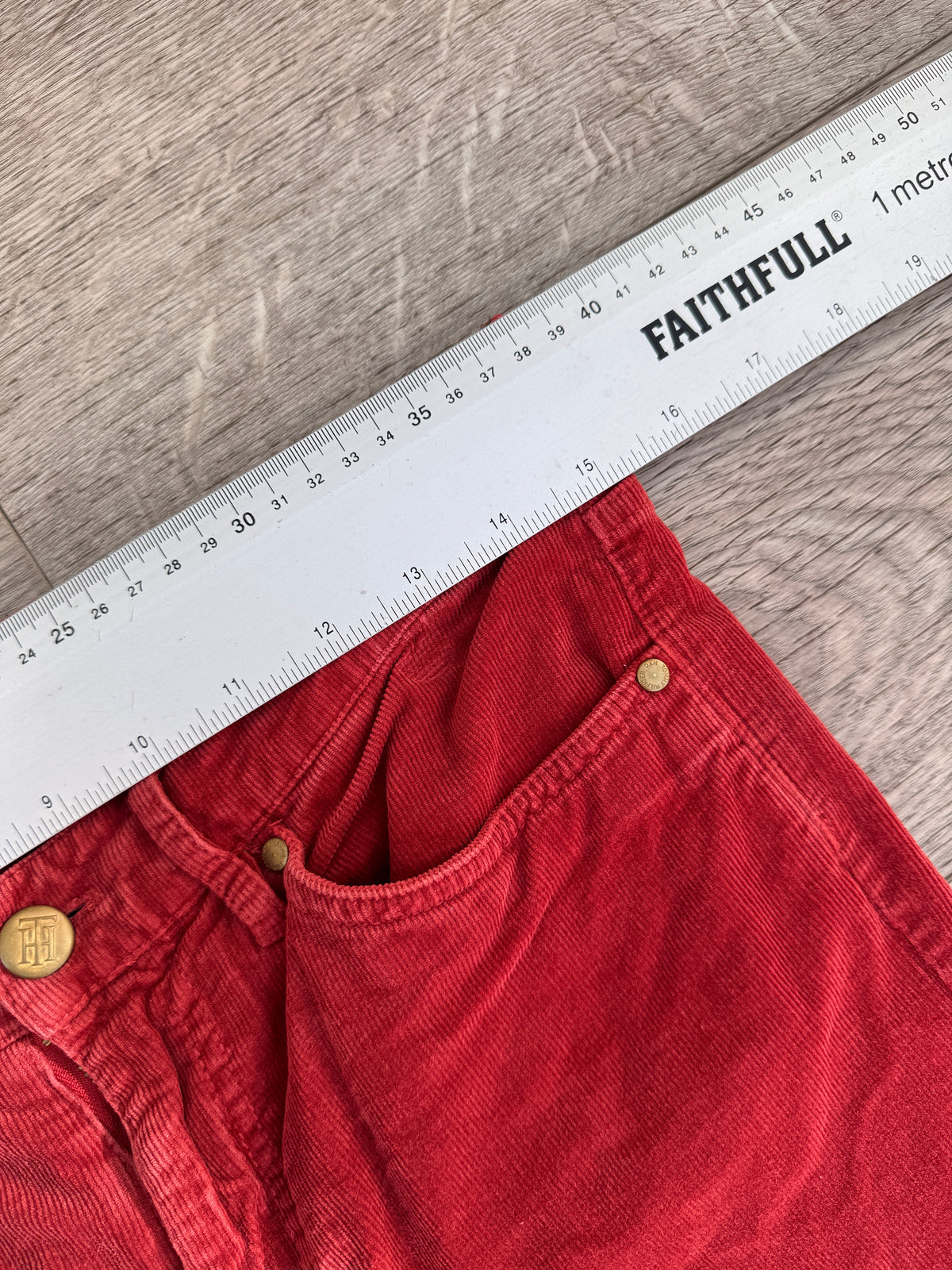 Tommy Hilfiger Womens Red Corduroy Trousers Size 6 W30 L28 Straight Leg Jeans