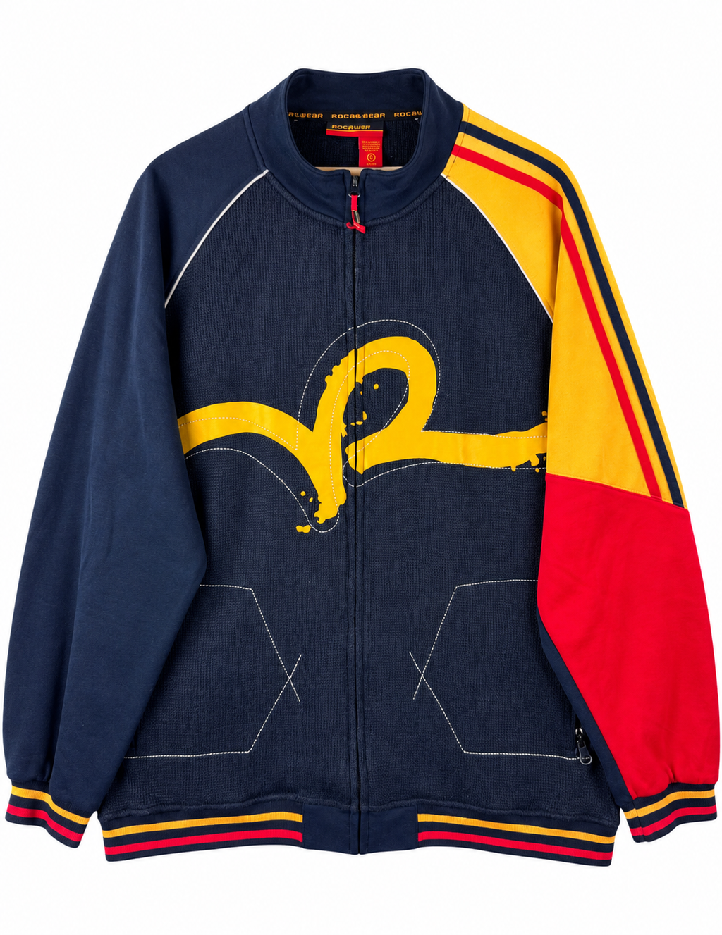 Rocawear Mens XL Navy Full Zip Track Jacket Y2K Hip Hop Streetwear
