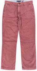 Tommy Hilfiger Mens Burgundy Chino Trousers W33 L30 Slim Fit