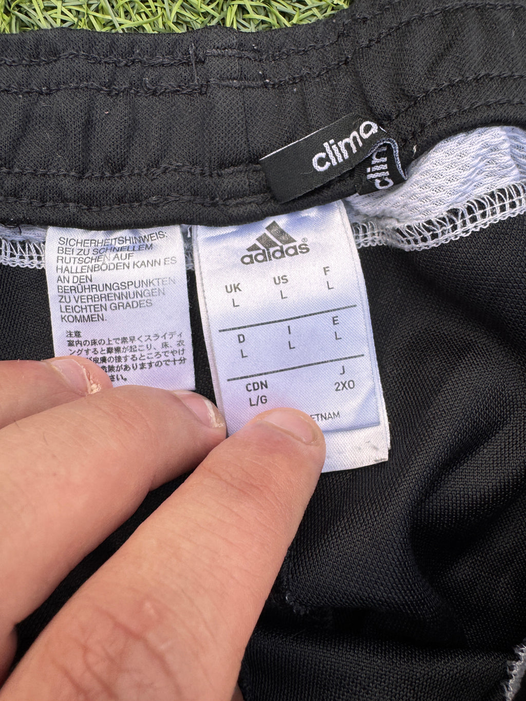 Adidas Clima Mens Track Pants Size Large Black White 3 Stripe Tracksuit Bottoms