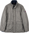 Tommy Hilfiger Denim Mens Large Grey Padded Jacket Winter Coat Flag Logo