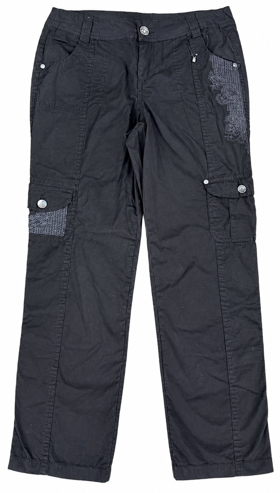 Style & Co Petite Womens Cargo Trousers 6P Black Utility