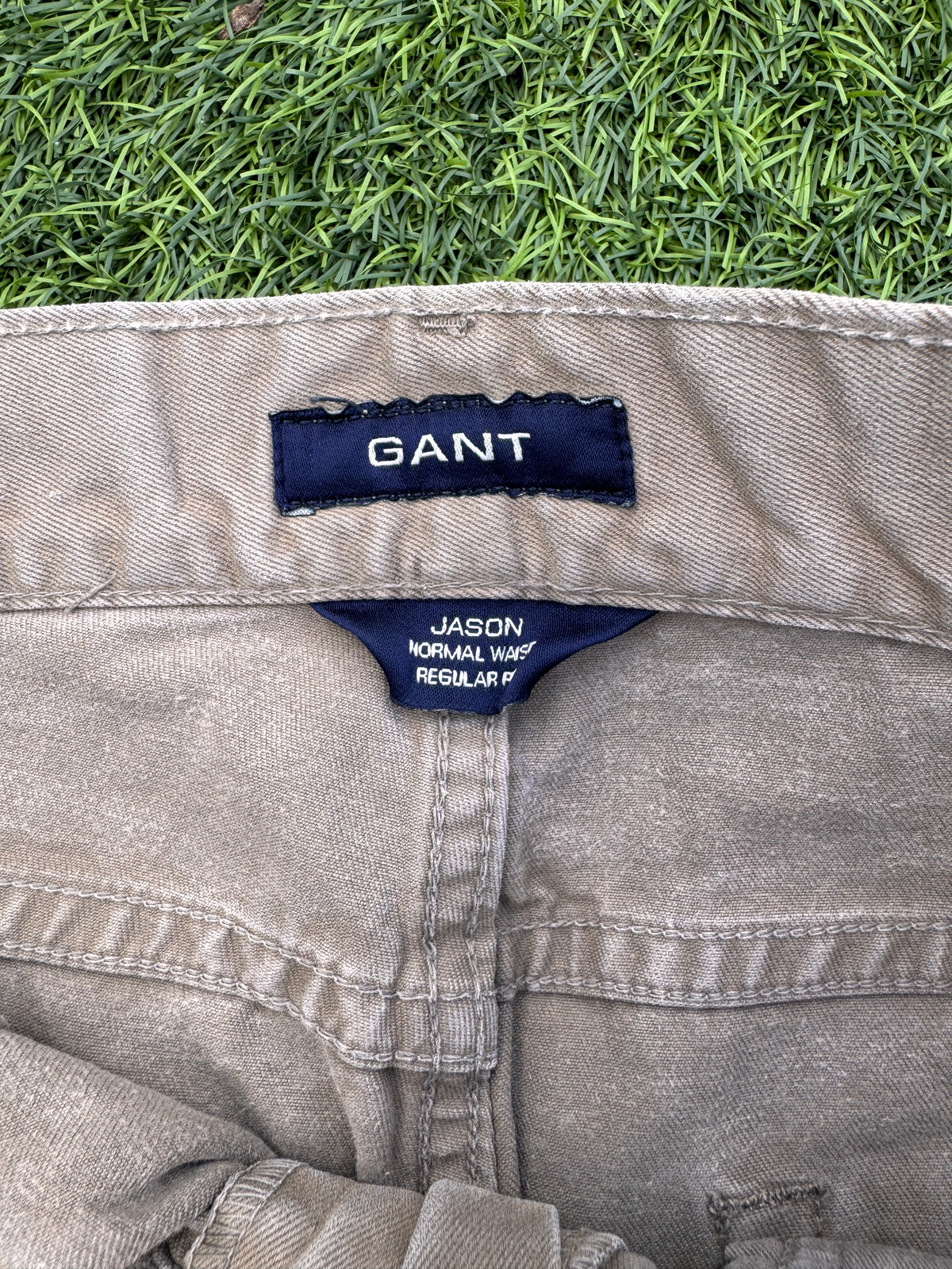 GANT Jason Mens Jeans W32 L32 Beige Stone Regular Fit Straight Leg