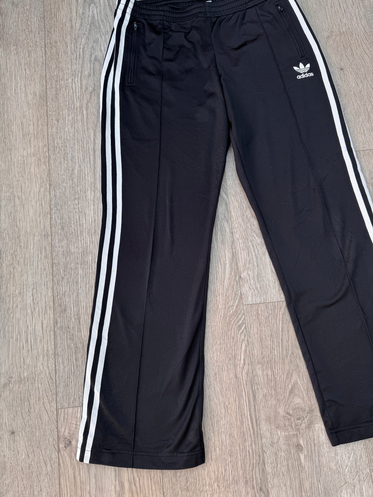 Vintage Adidas Originals Track Pants Size M Black White 3 Stripe Trefoil 90s