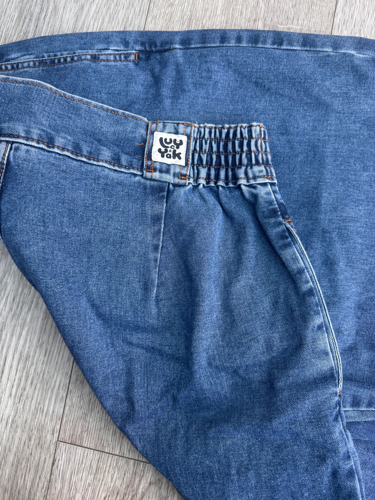 Lucy & Yak Womens Jeans W36R L30 Blue Denim Wide Leg Baggy Relaxed Fit