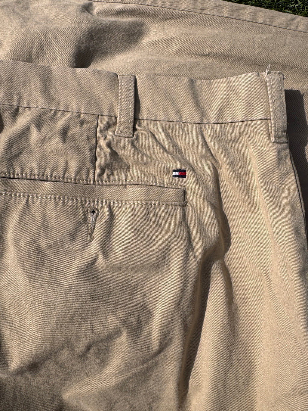 Tommy Hilfiger Mens Chino Trousers Beige W40 L32 Cotton Smart