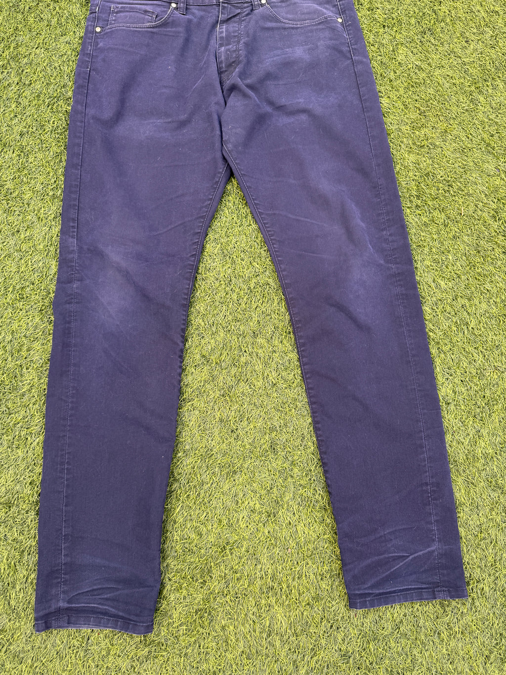 Carhartt WIP Vicious Pants Mens W33 L32 Navy Blue Slim Tapered Jeans
