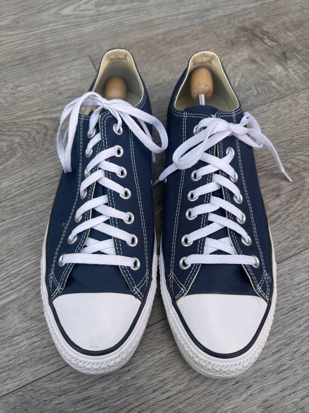 Converse All Star Chuck Taylor Mens Navy Blue Canvas Low Top Trainers UK 12
