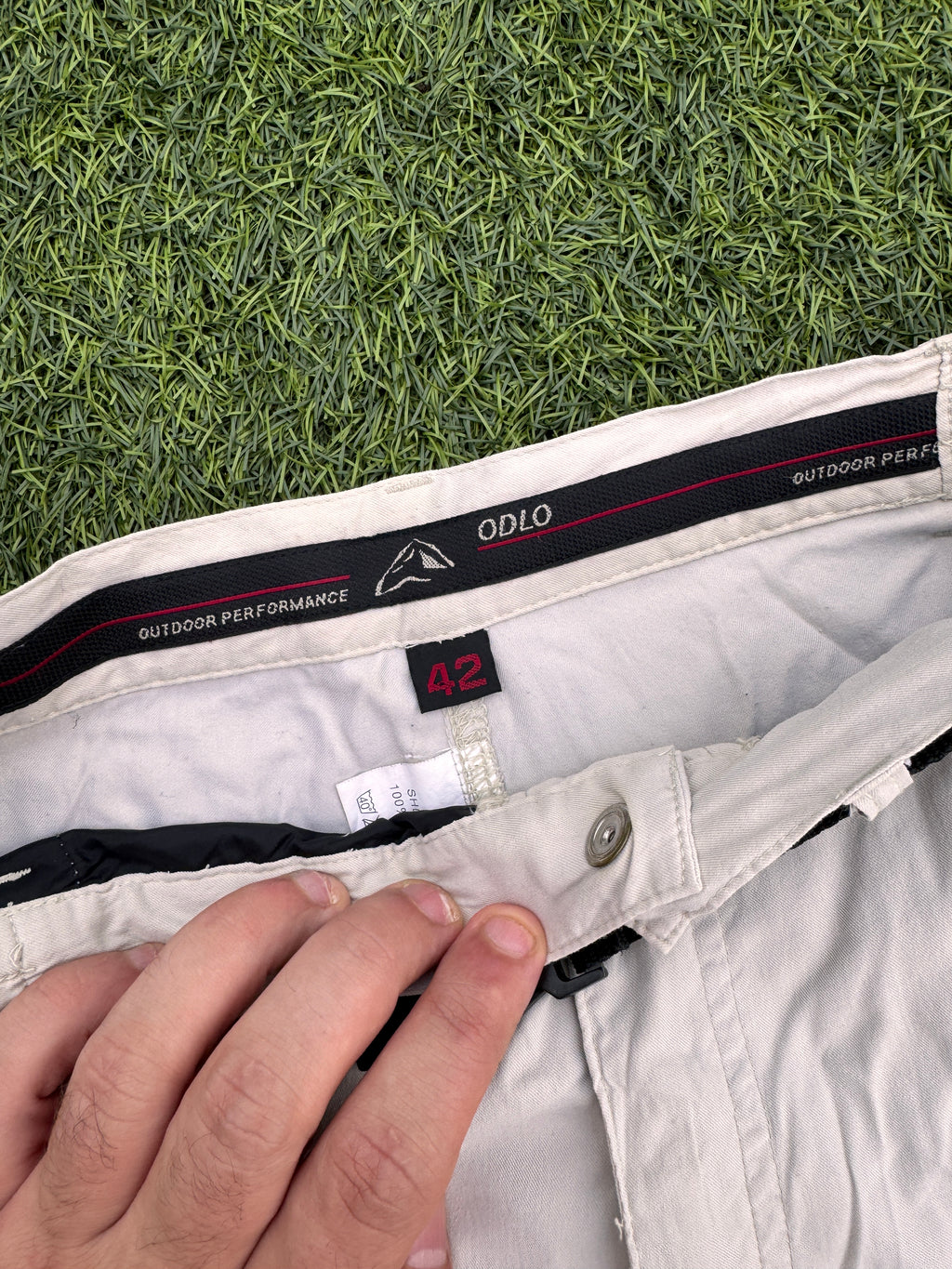 Odlo Mens Cargo Trousers Size 42  L 32 Beige Outdoor Hiking Walking
