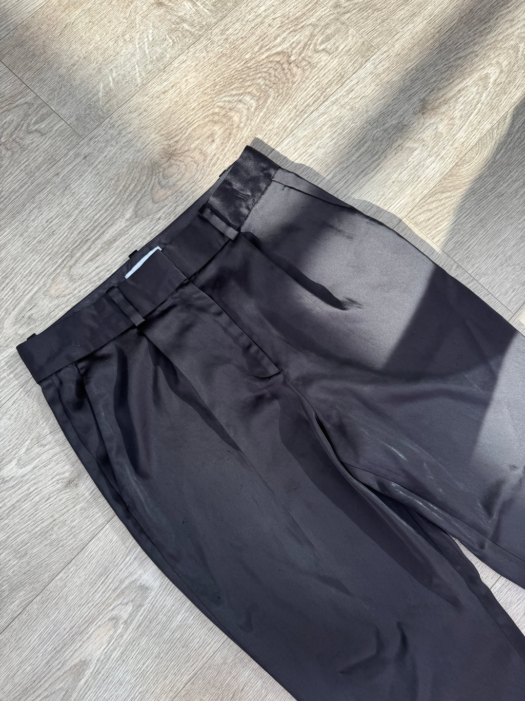 Reiss Womens Trousers UK 10 Black Tailored Smart Straight Leg Office