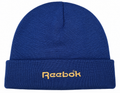 Reebok Vintage Beanie Hat Blue Yellow Embroidered Logo Cuffed