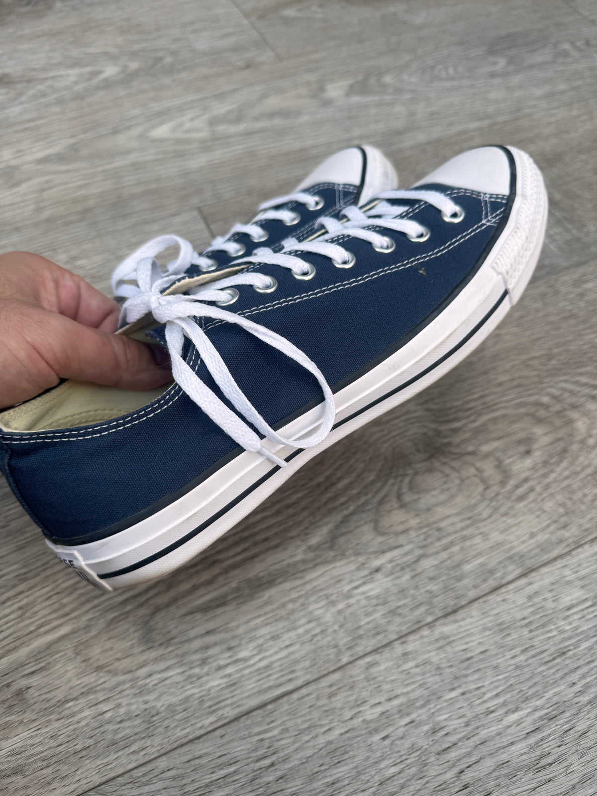 Converse All Star Chuck Taylor Mens Navy Blue Canvas Low Top Trainers UK 12