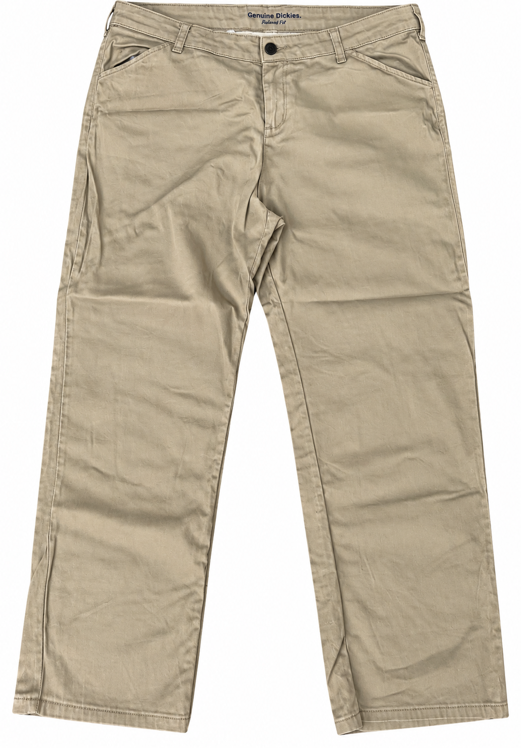 Dickies Womens Relaxed Fit Chino Trousers Beige Stone Workwear W 38 L 28