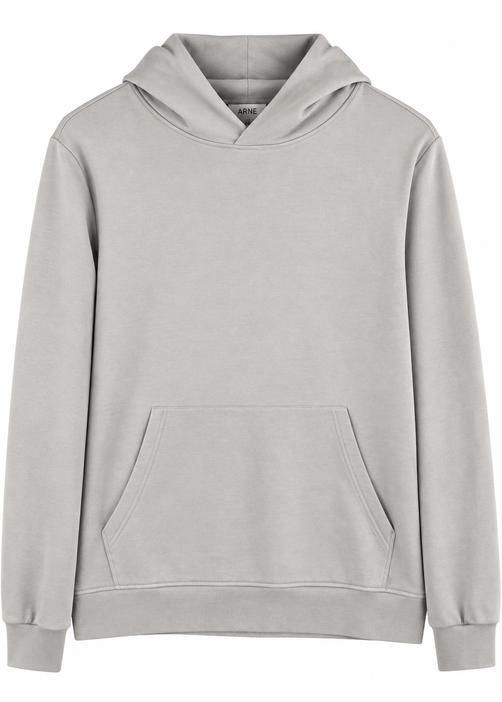 ARNE Mens Grey Essential Pullover Hoodie Sweatshirt Minimalist Size Medium