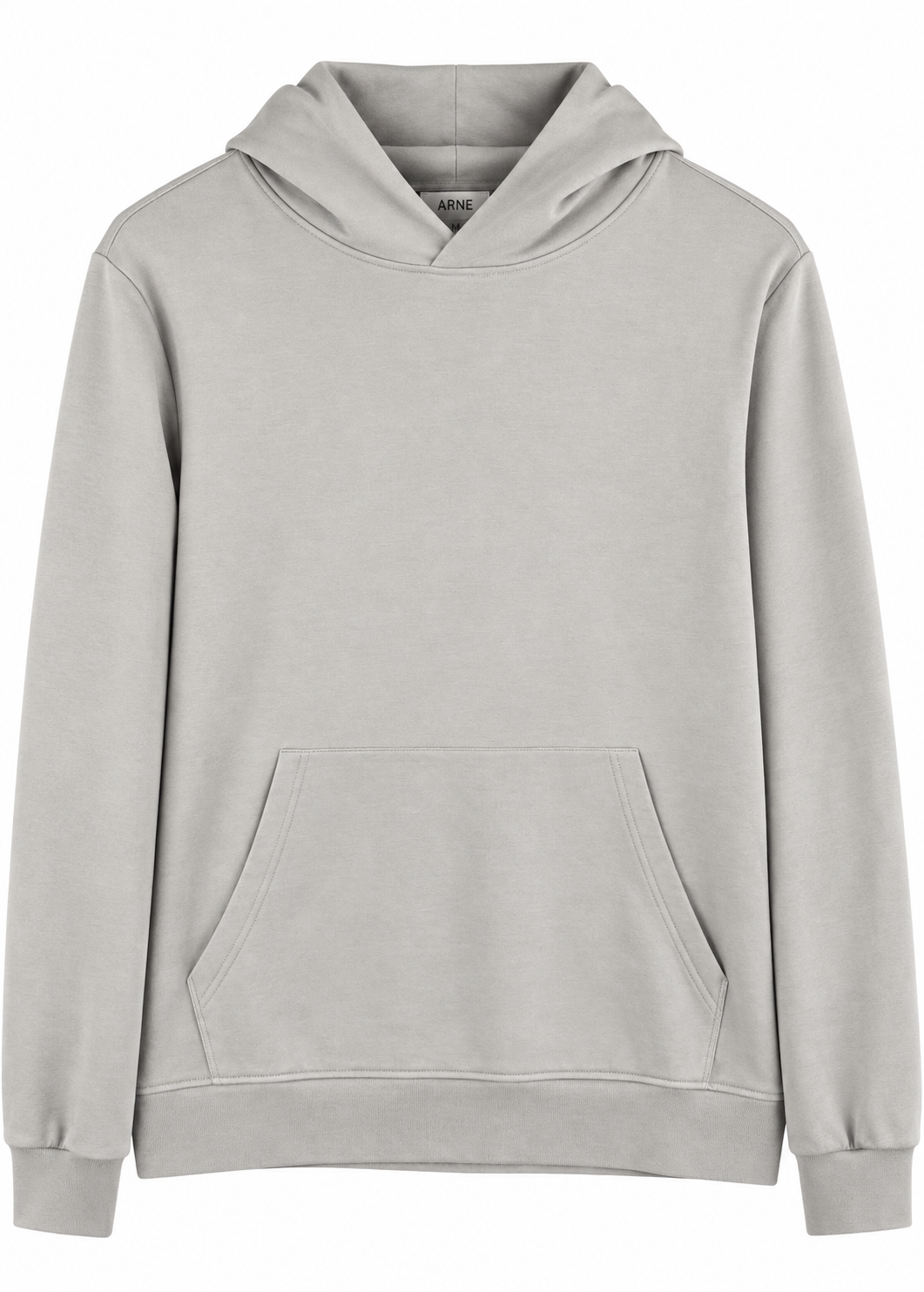 ARNE Mens Grey Essential Pullover Hoodie Sweatshirt Minimalist Size Medium