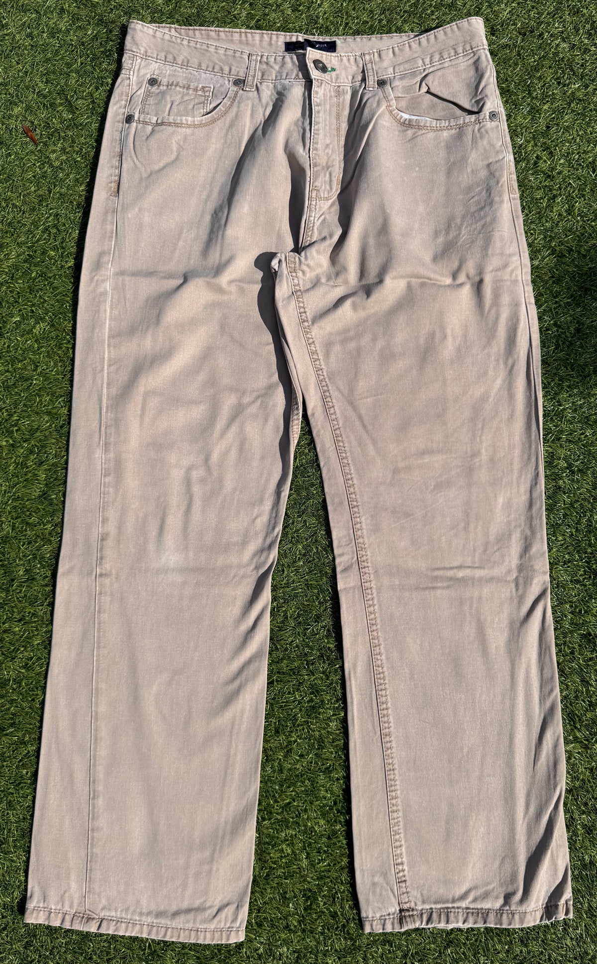 Tommy Hilfiger Denim Mens Jeans W34 L32 Beige Stone Straight Leg