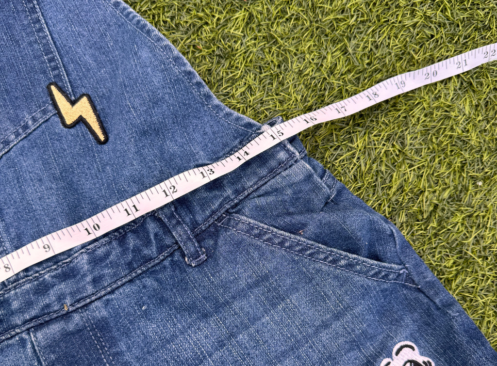 The Children's Place Girls Denim Dungarees Age 16 Blue Jeans Emoji Patches