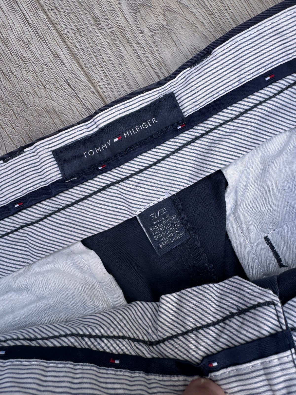 Tommy Hilfiger Mens Chinos W32 L30 Navy Blue Straight Leg Trousers